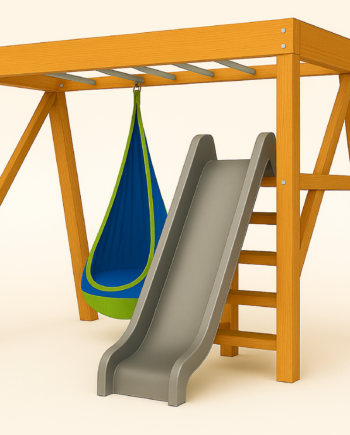 Timber Frame Ladder and Monkey Bar Combo